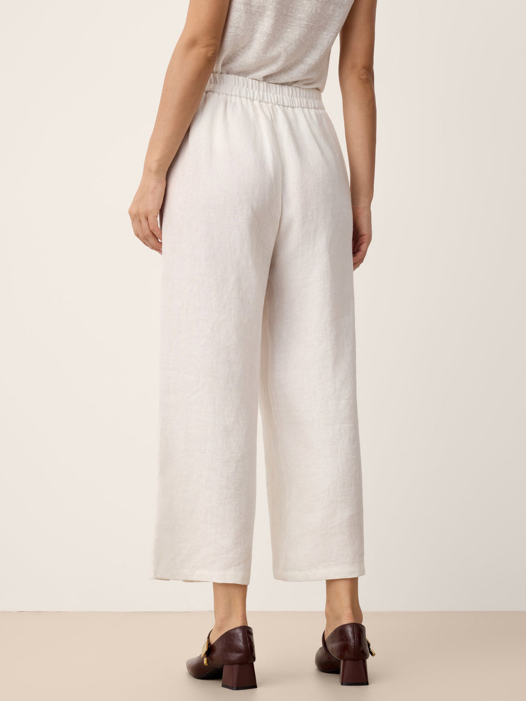 100% Linen Buttoned Split-Hem Pants ALINA