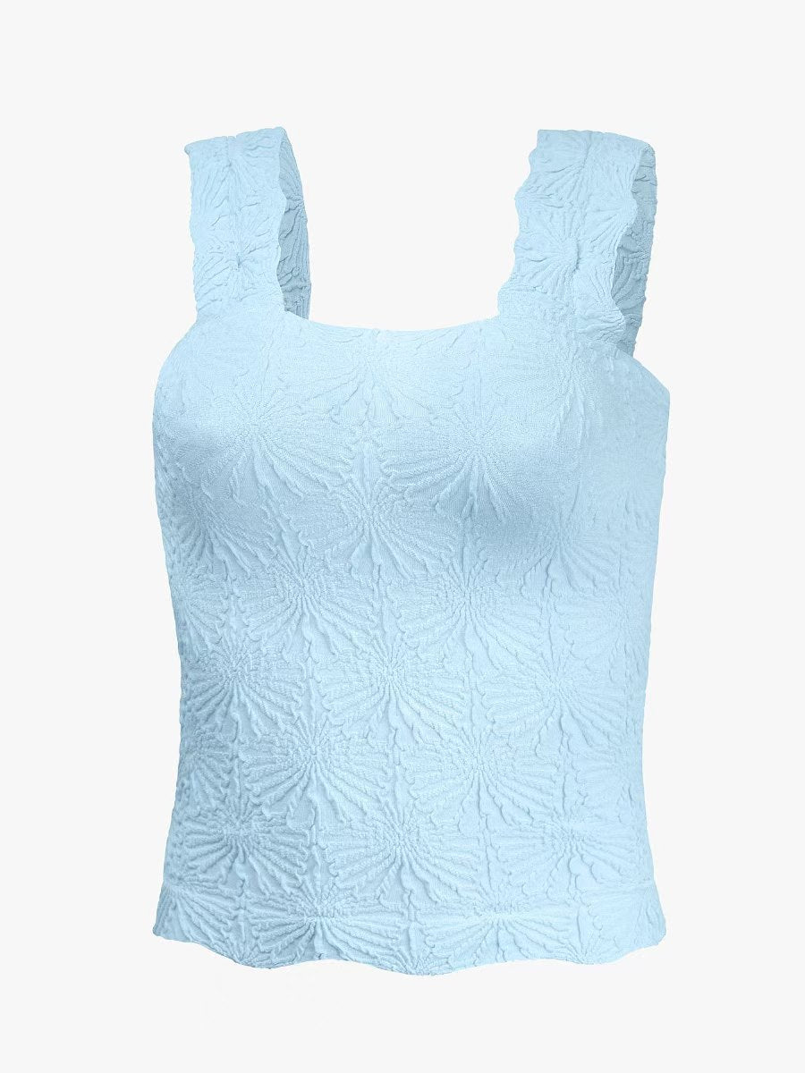 SO ME Floral Jacquard Seamless Tank Top