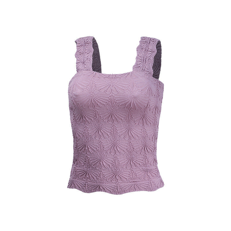 SO ME Floral Jacquard Seamless Tank Top