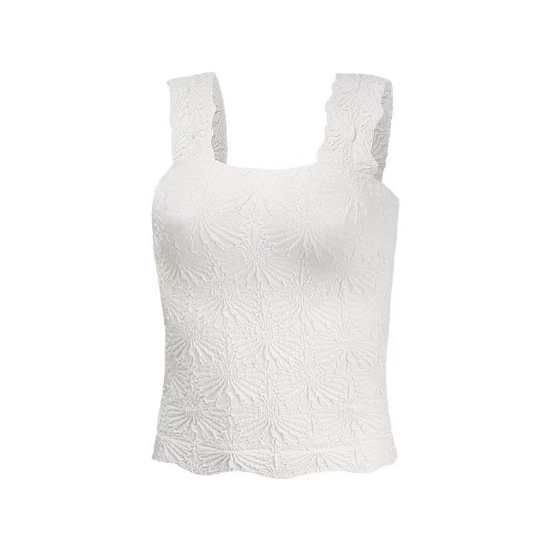 SO ME Floral Jacquard Seamless Tank Top