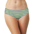 Blue and Green Striped Modal Bikini with Ruching