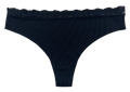 Laser Cut Rib Thong with Lace Waist, XS-2X