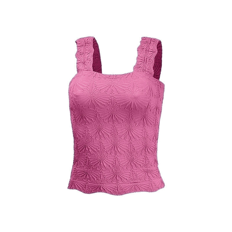 SO ME Floral Jacquard Seamless Tank Top
