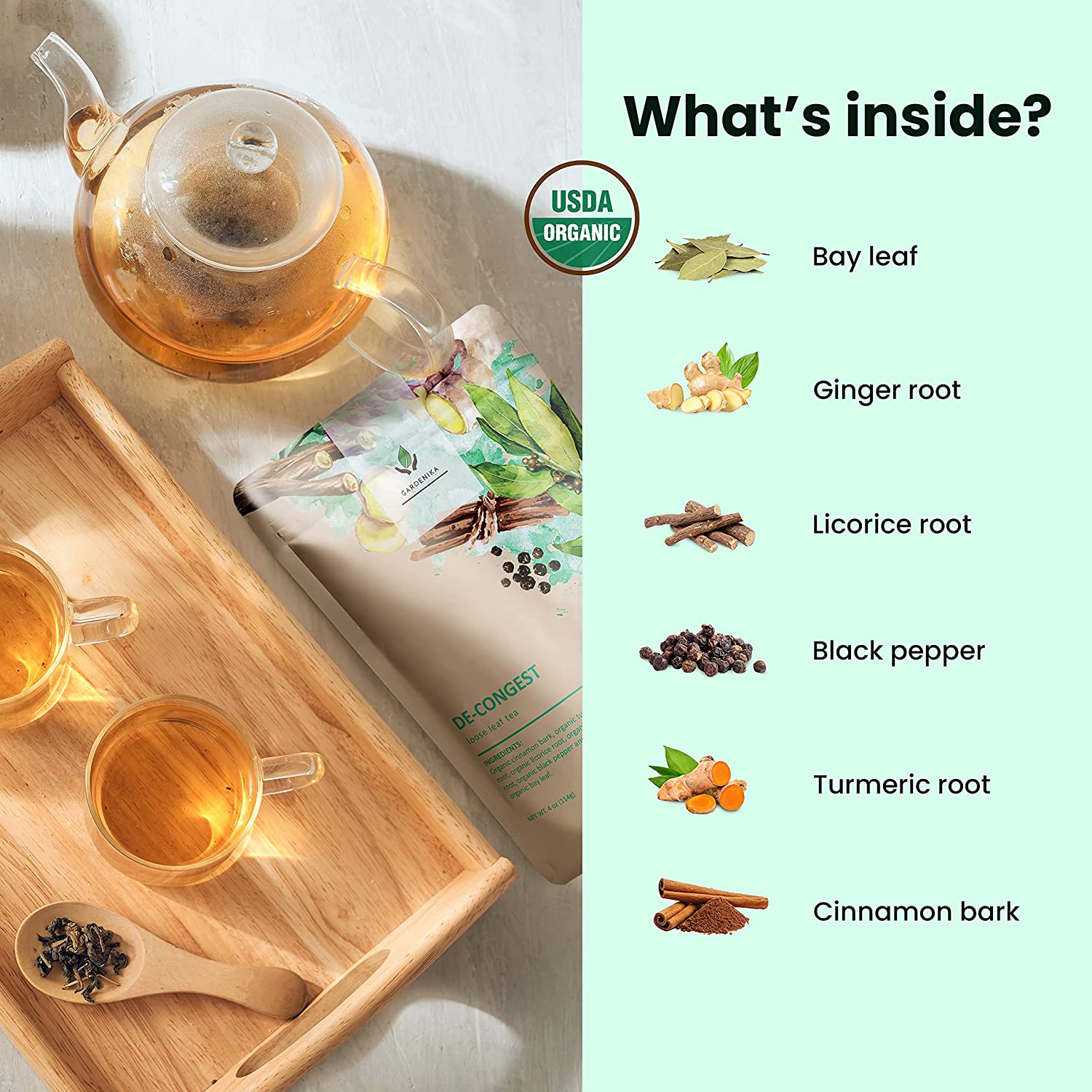 Decongest Tea, Respiratory Comfort | Turmeric Ginger Blend | Organic