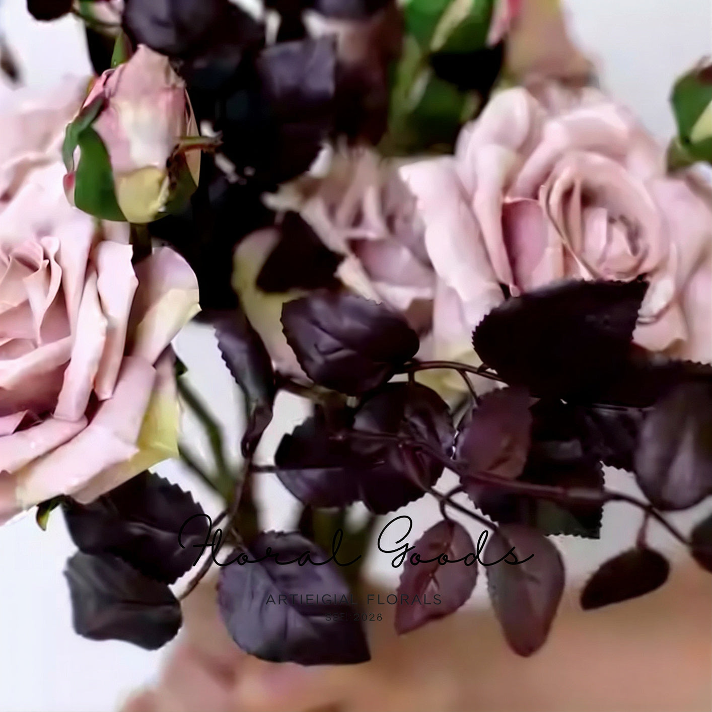 Wild Burgundy Rose Leaf Branch
